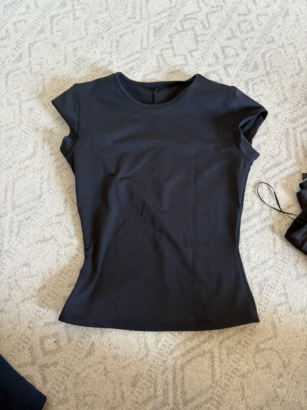 Women's Black Short-Sleeve Crewneck Tee